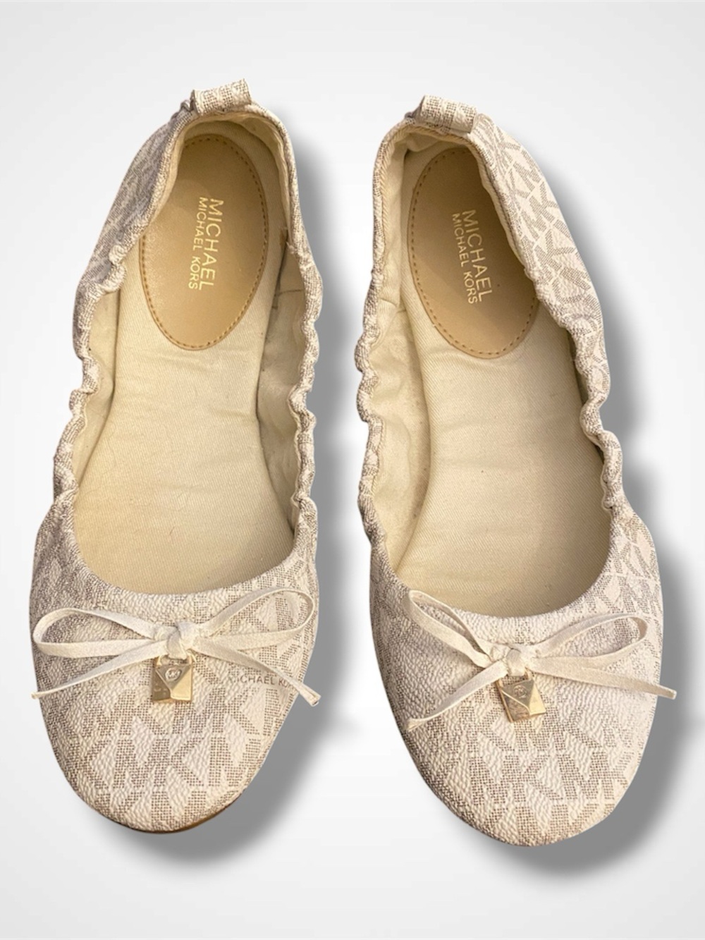 Michael Kors Logo Ballet Flats in Light Beige